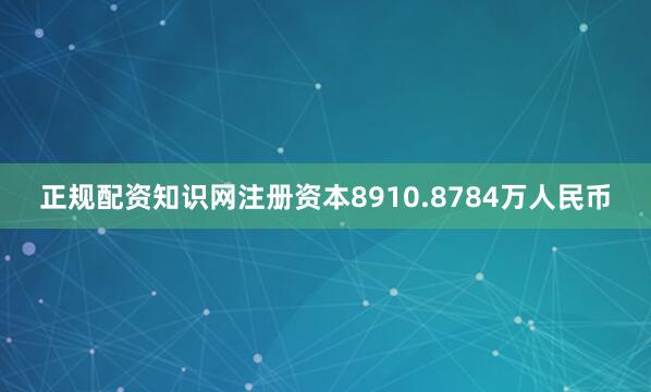 正规配资知识网注册资本8910.8784万人民币